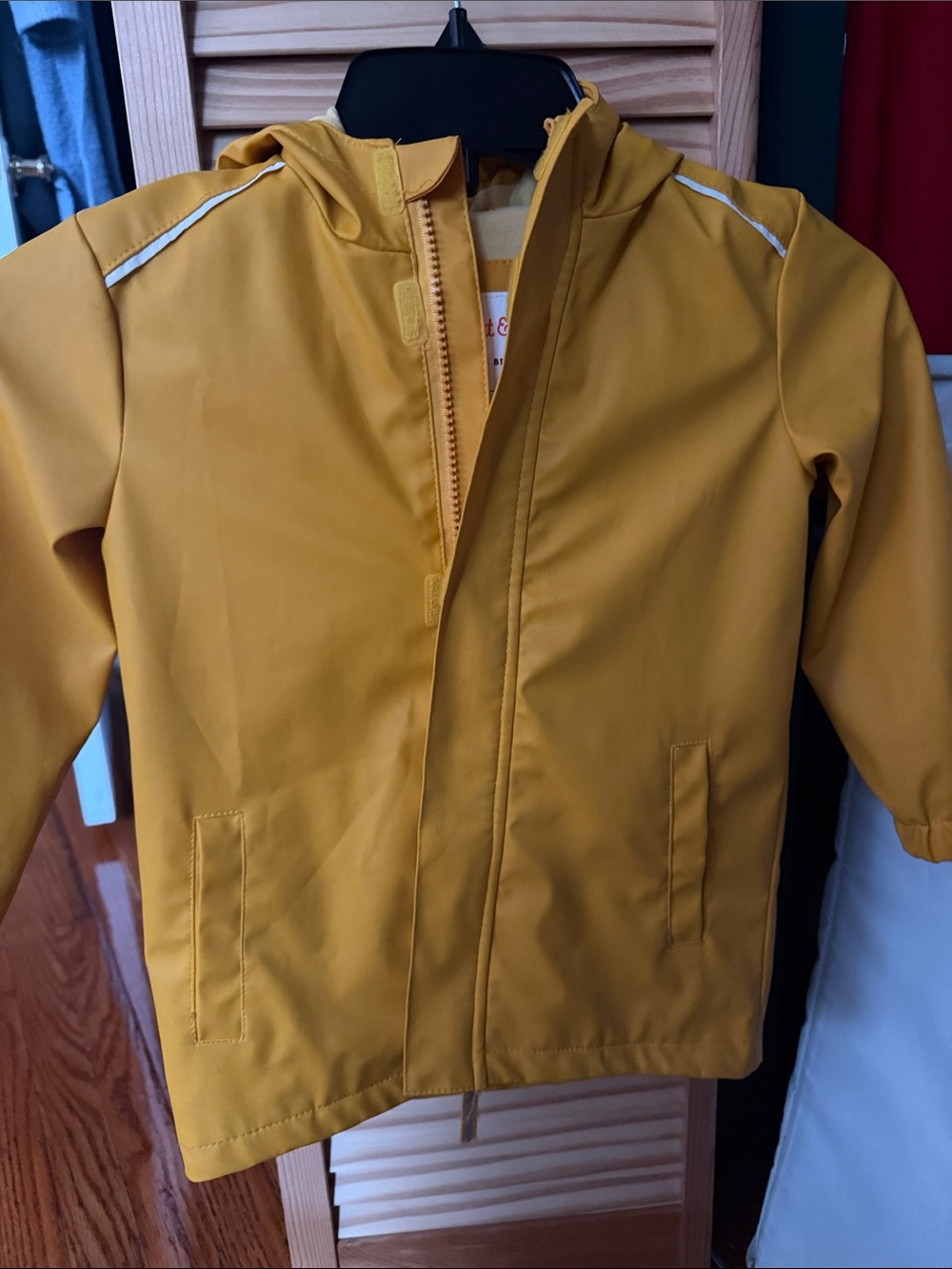 Cat & Jack Mustard Yellow Kids Rain Jacket with Hood